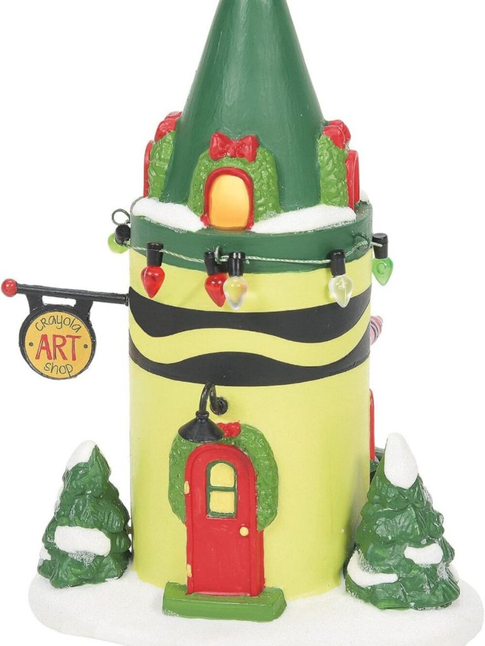 Lit Crayola Art Center Building for North Pole Village, 5.67 Inch, Colorful